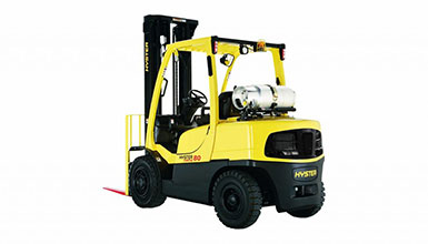 PROLIFT EQUIPMENT Logo with Forklift and Box Orange Forklifts for Rent