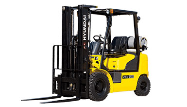 PROLIFT EQUIPMENT Logo with Forklift and Box Orange Forklifts for Rent